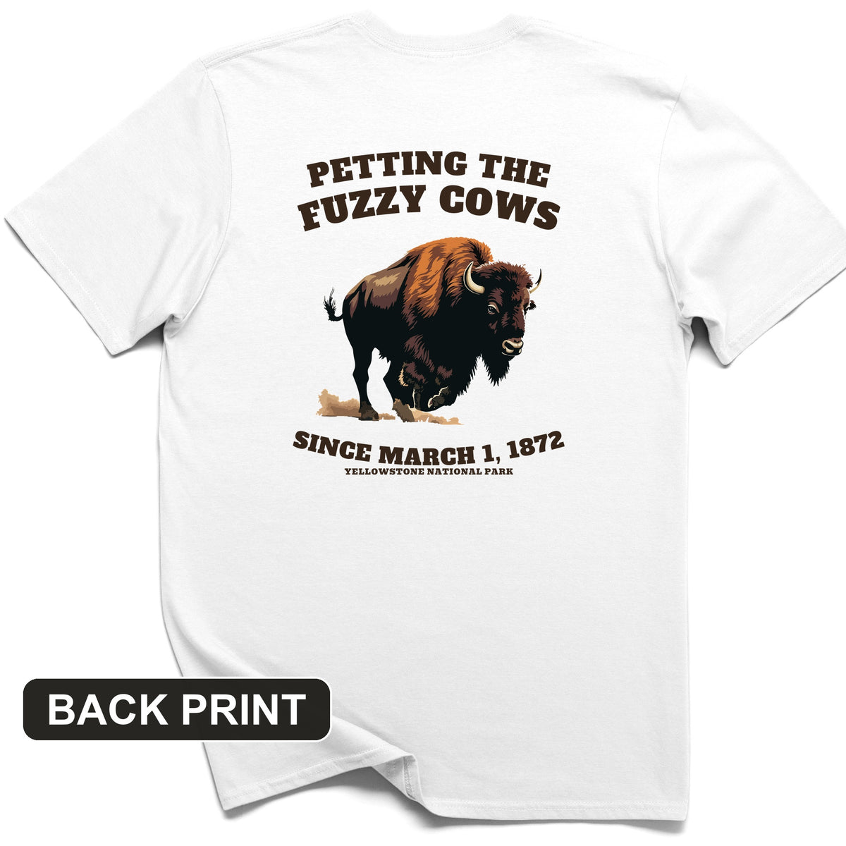 Petting The Fuzzy Cows Back Print T-Shirt