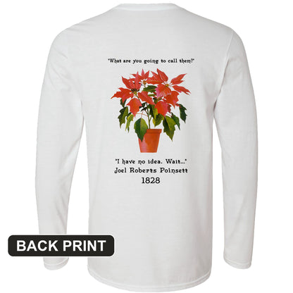 Poinsettias Back Print Long Sleeve T-Shirt