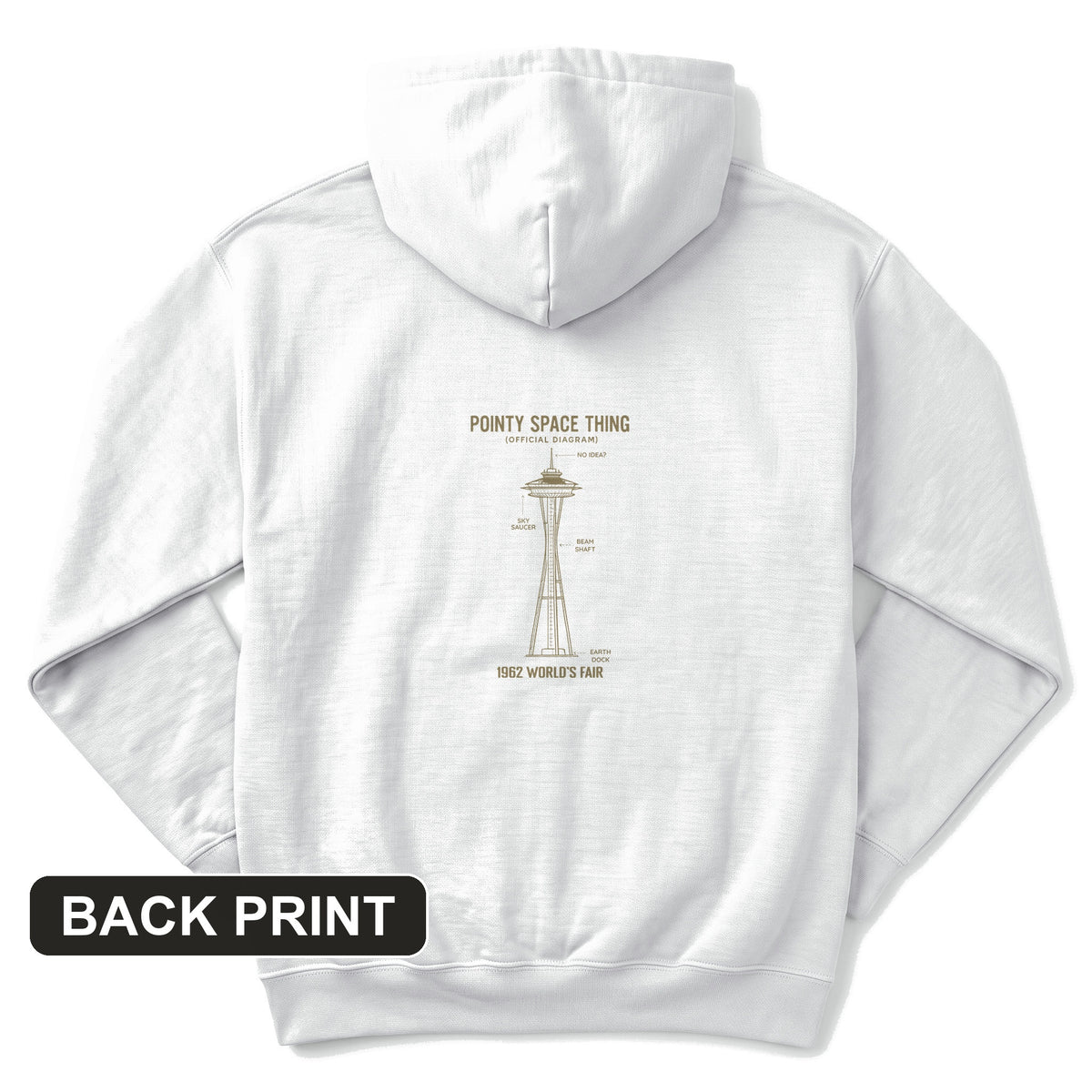 Pointy Space Thing Back Print Hoodie