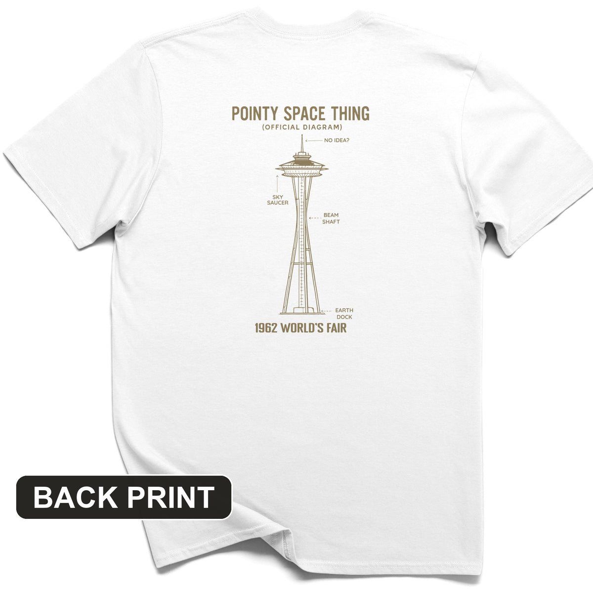 Pointy Space Thing Back Print T-Shirt