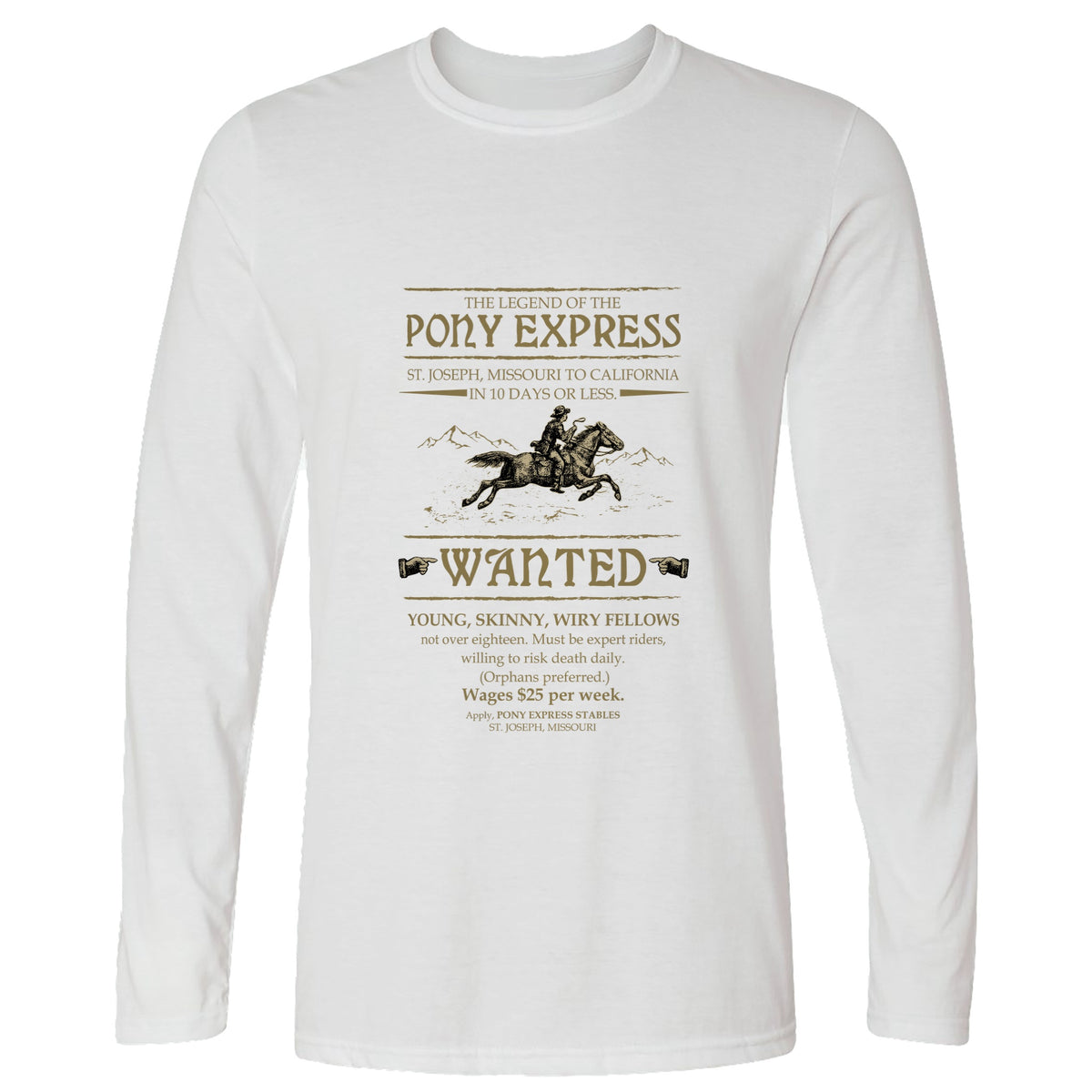 Pony Express Poster Long Sleeve T-Shirt