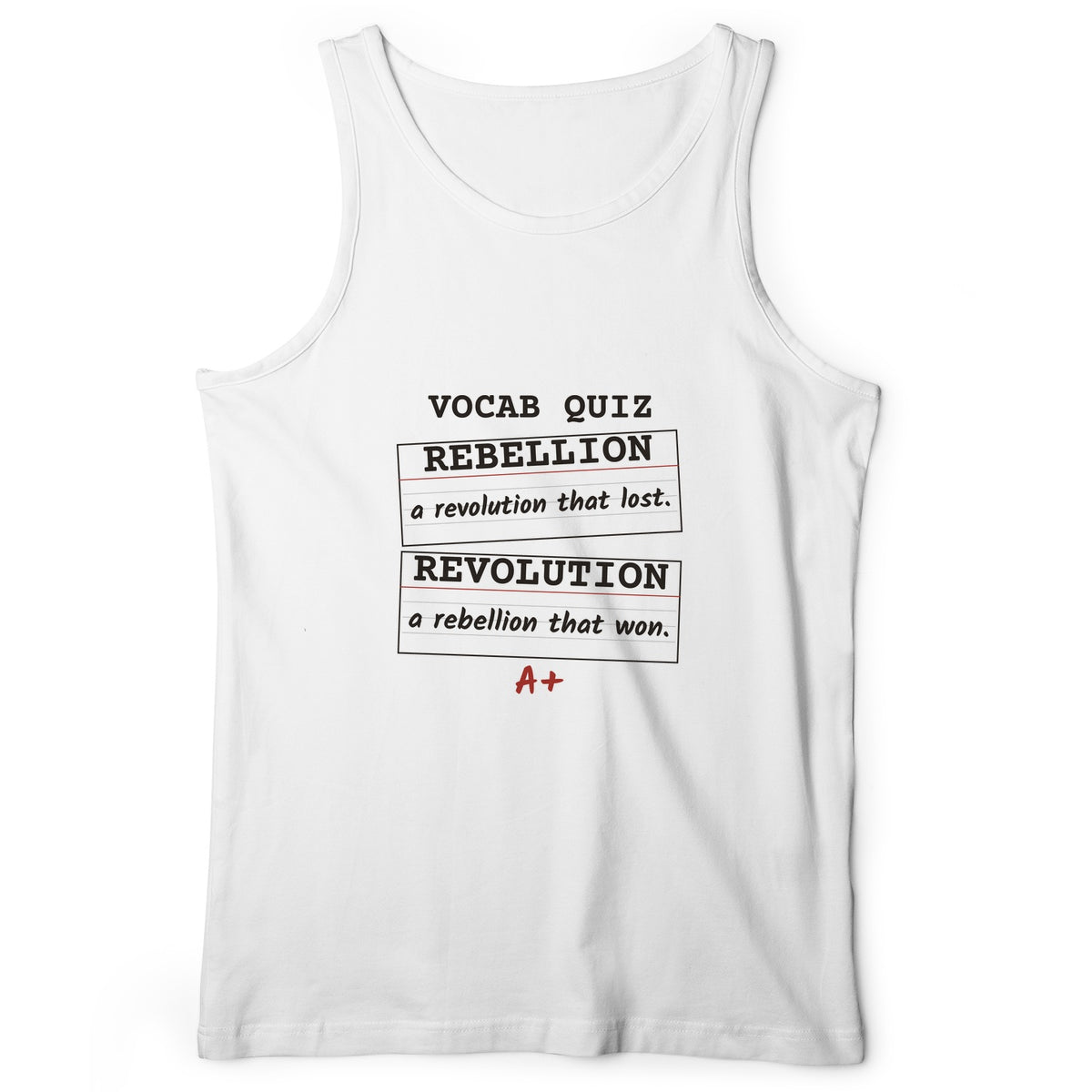 Rebellion Vs Revolution Flash Cards Tank Top
