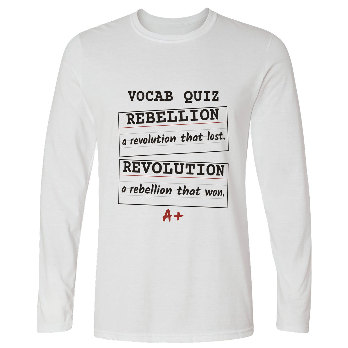 Rebellion Vs Revolution Flash Cards Long Sleeve T-Shirt