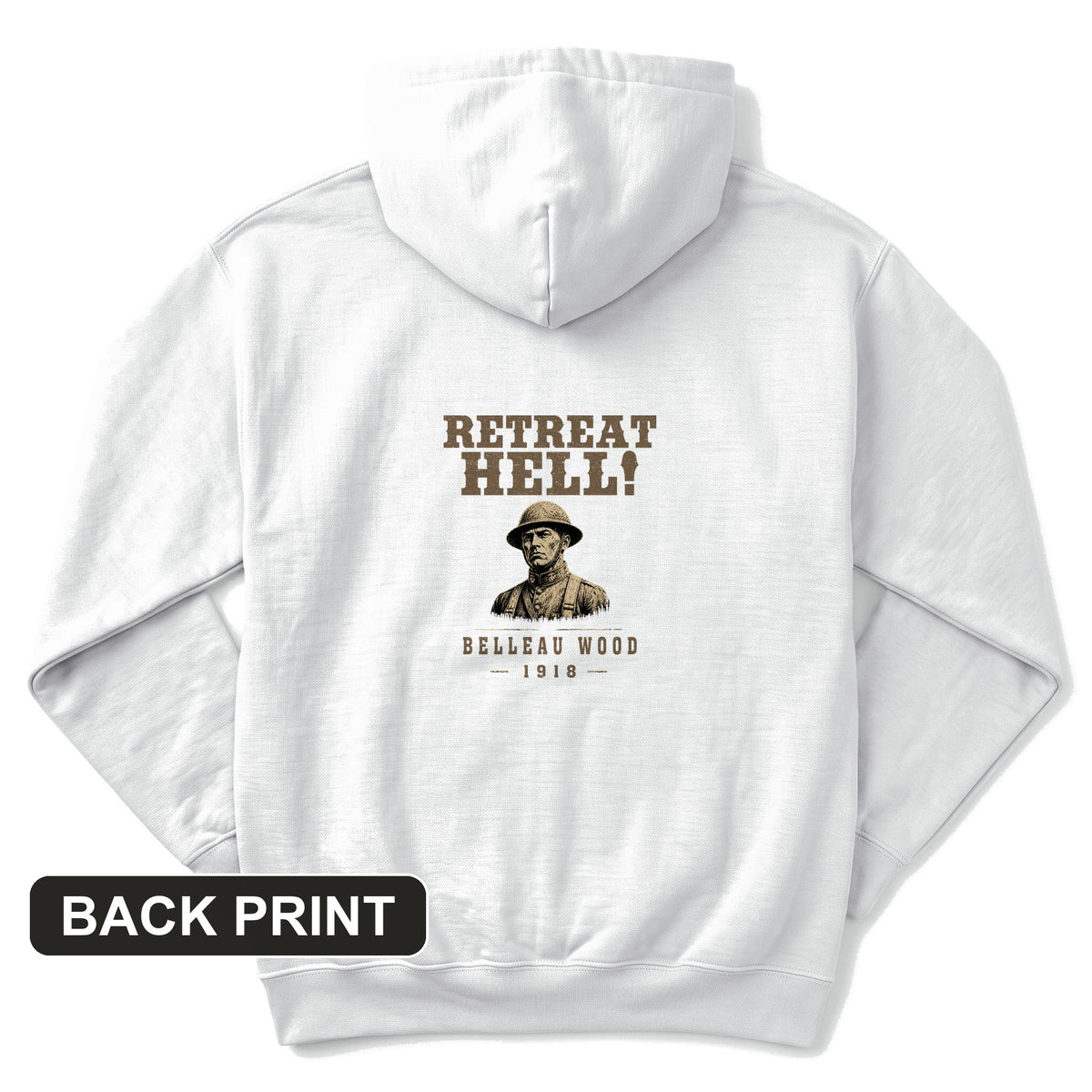Retreat Hell Bust Back Print Hoodie