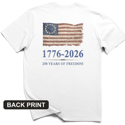 Revolutionary Flag 250 Back Print T-Shirt