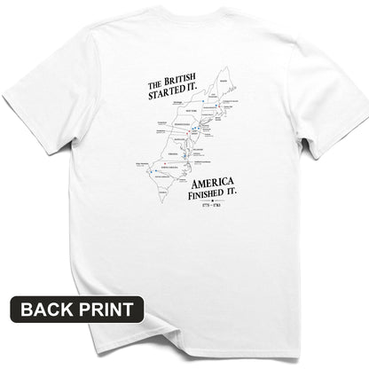 Revolutionary War Map Back Print T-Shirt