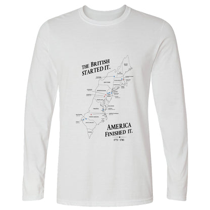 Revolutionary War Map Long Sleeve T-Shirt