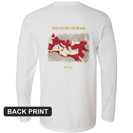 Roman Empire Map Back Print Long Sleeve T-Shirt