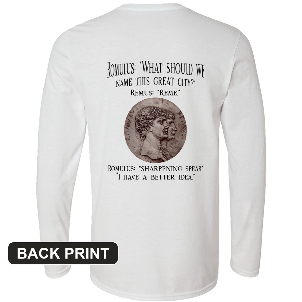Rome Back Print Long Sleeve T-Shirt