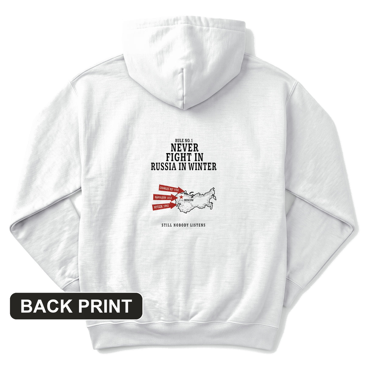 Russia In Winter Back Print Hoodie