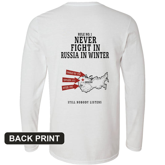 Russia In Winter Back Print Long Sleeve T-Shirt