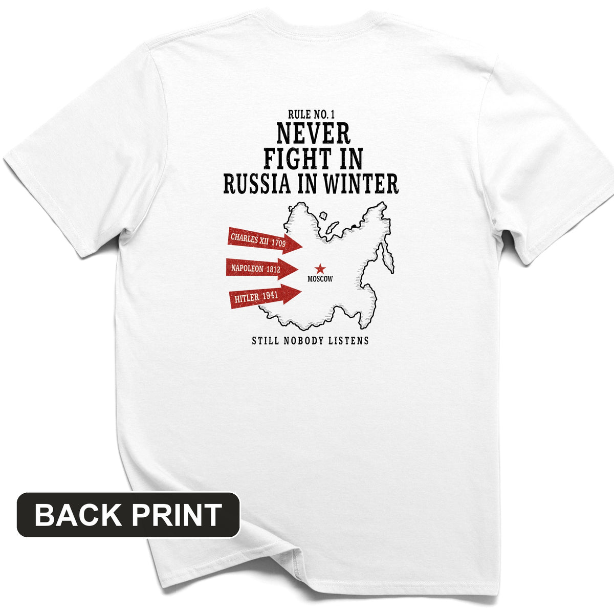 Russia In Winter Back Print T-Shirt