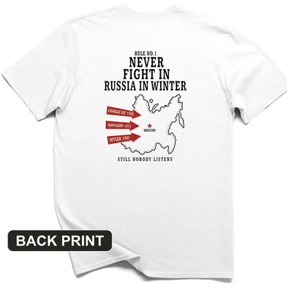 Russia In Winter Back Print T-Shirt