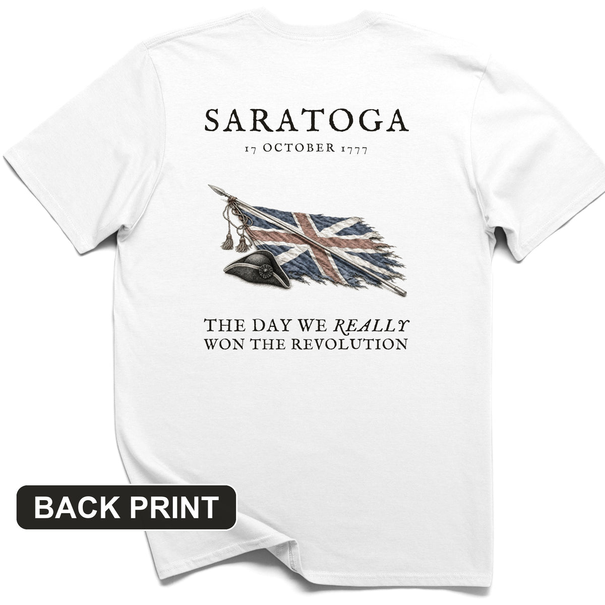 Saratoga 1777 Back Print T-Shirt