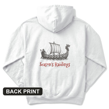 Seasons Raidings Viking Christmas Back Print Hoodie