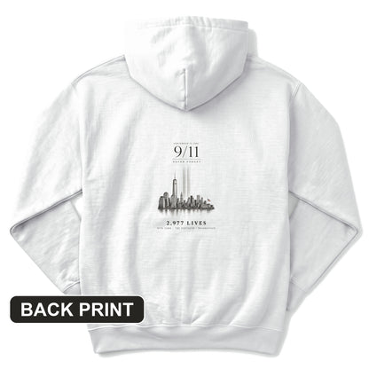 September 11 Never Forget Back Print Hoodie