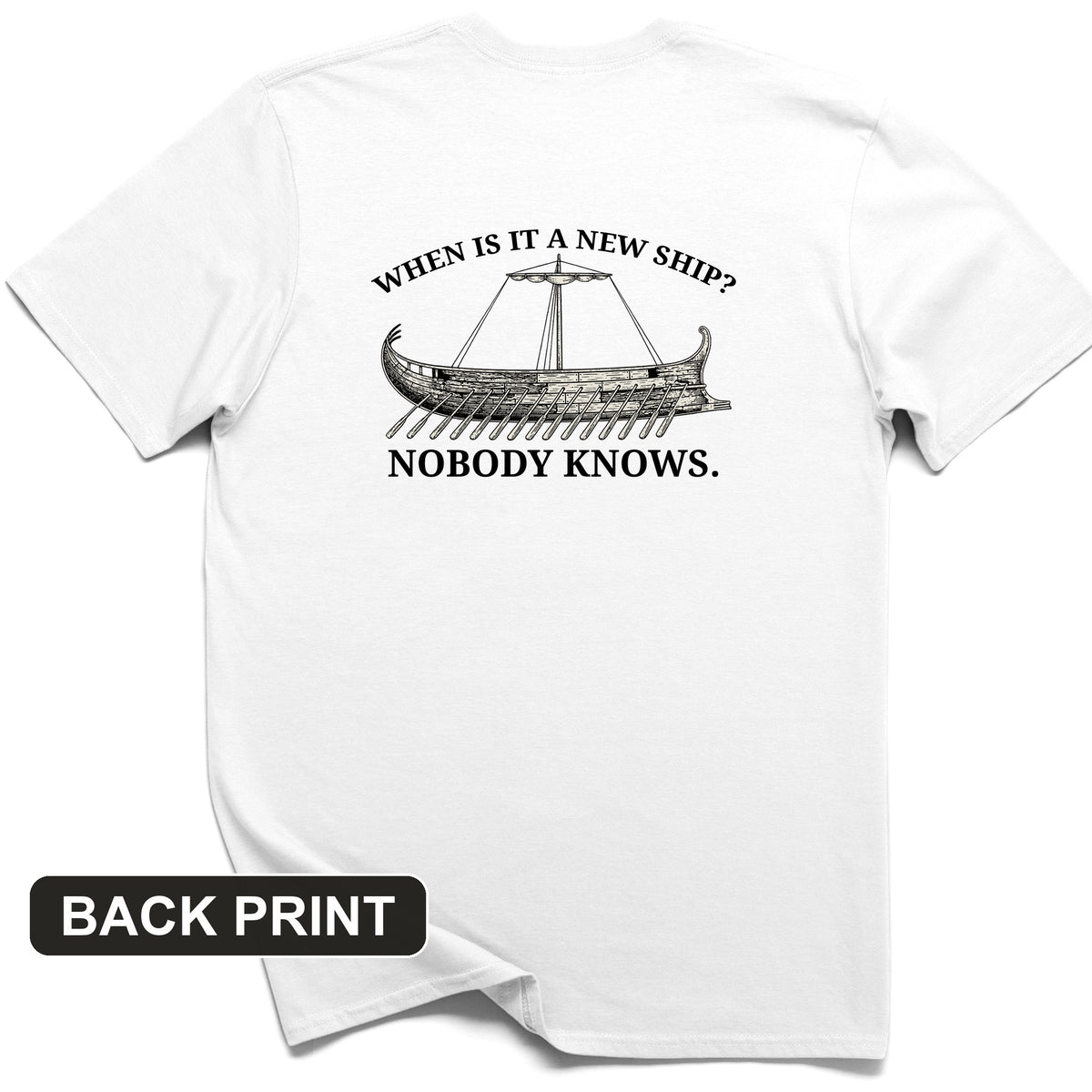 Ship of Theseus Back Print T-Shirt