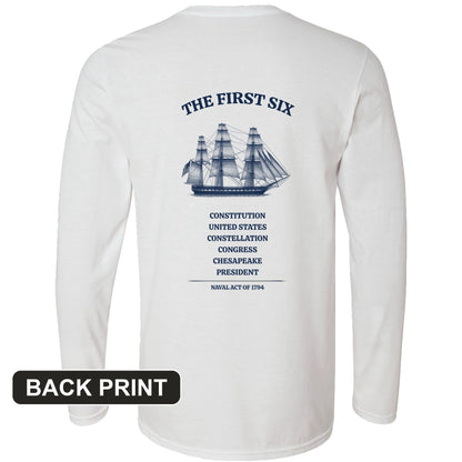 Six Frigates Back Print Long Sleeve T-Shirt