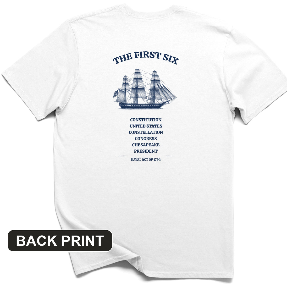 Six Frigates Back Print T-Shirt
