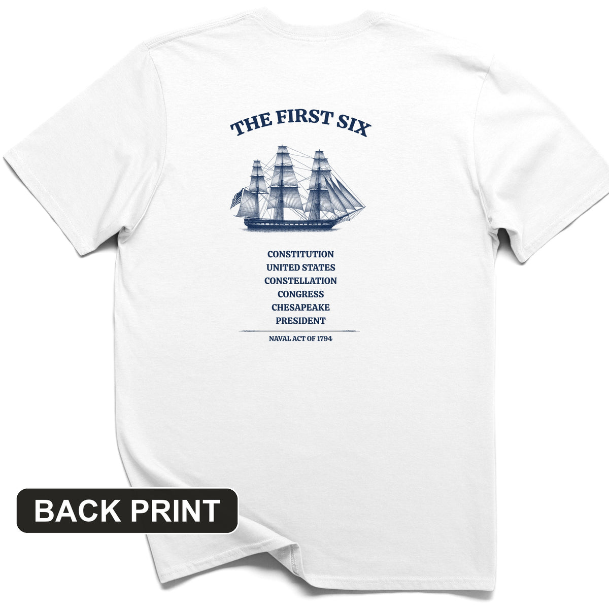Six Frigates Back Print T-Shirt