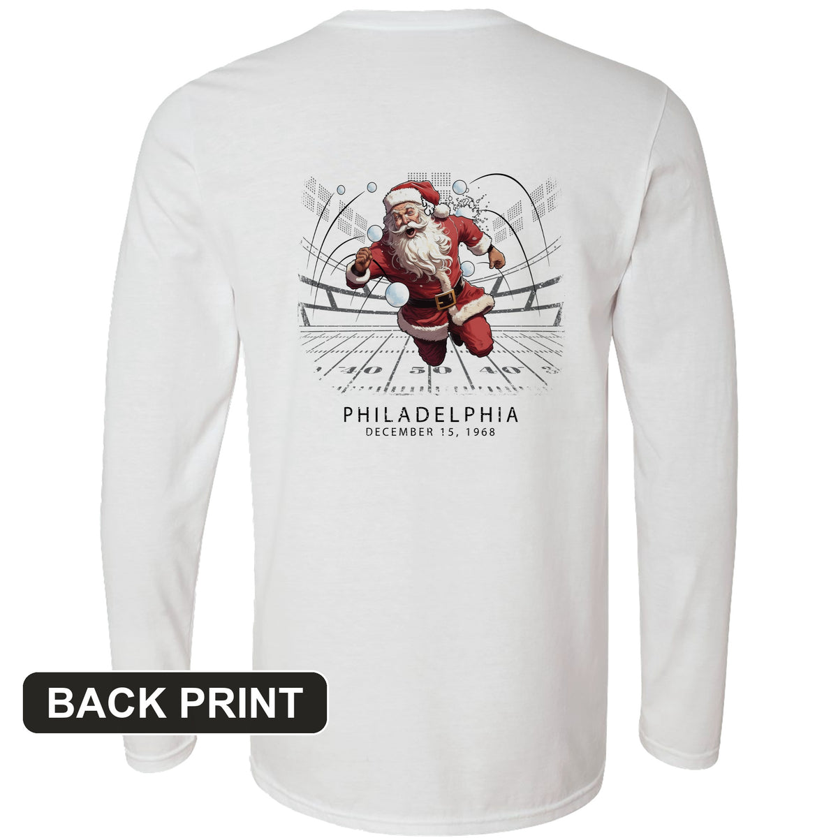 Snowballs at Santa Back Print Long Sleeve T-Shirt