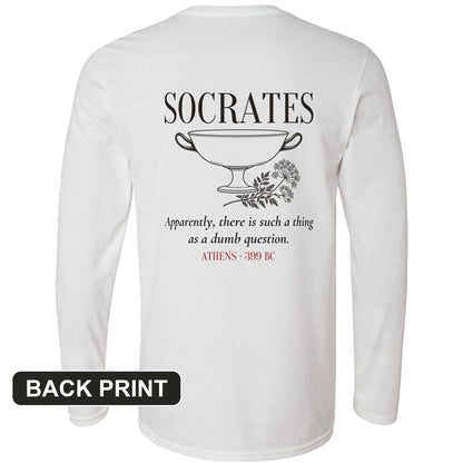 Socrates Dumb Question Back Print Long Sleeve T-Shirt