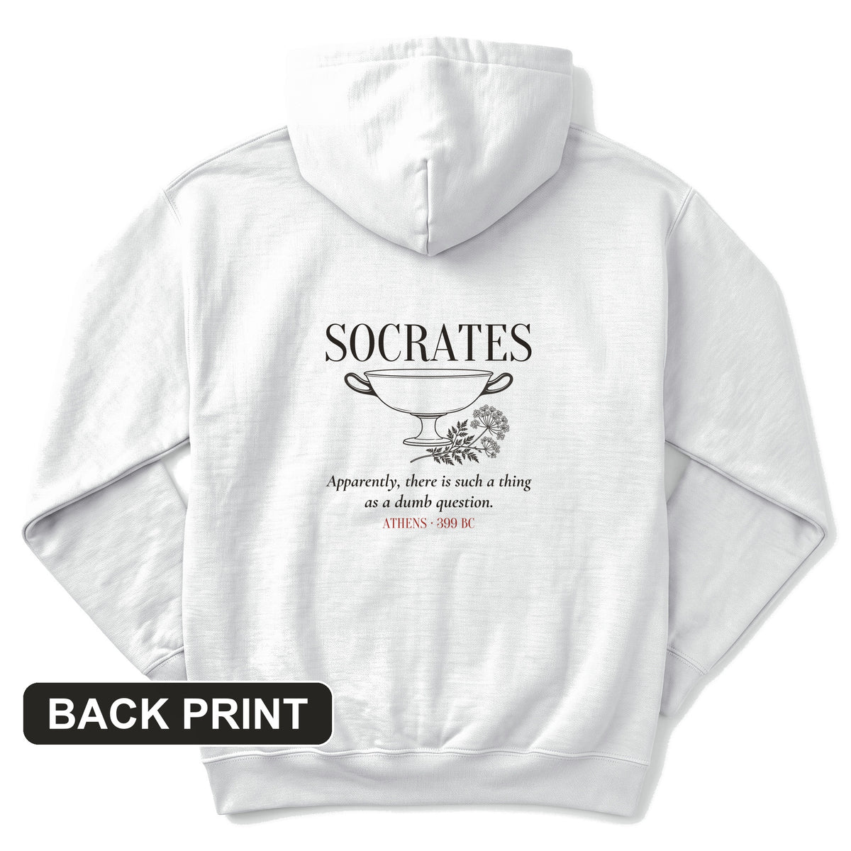 Socrates Dumb Question Back Print Hoodie