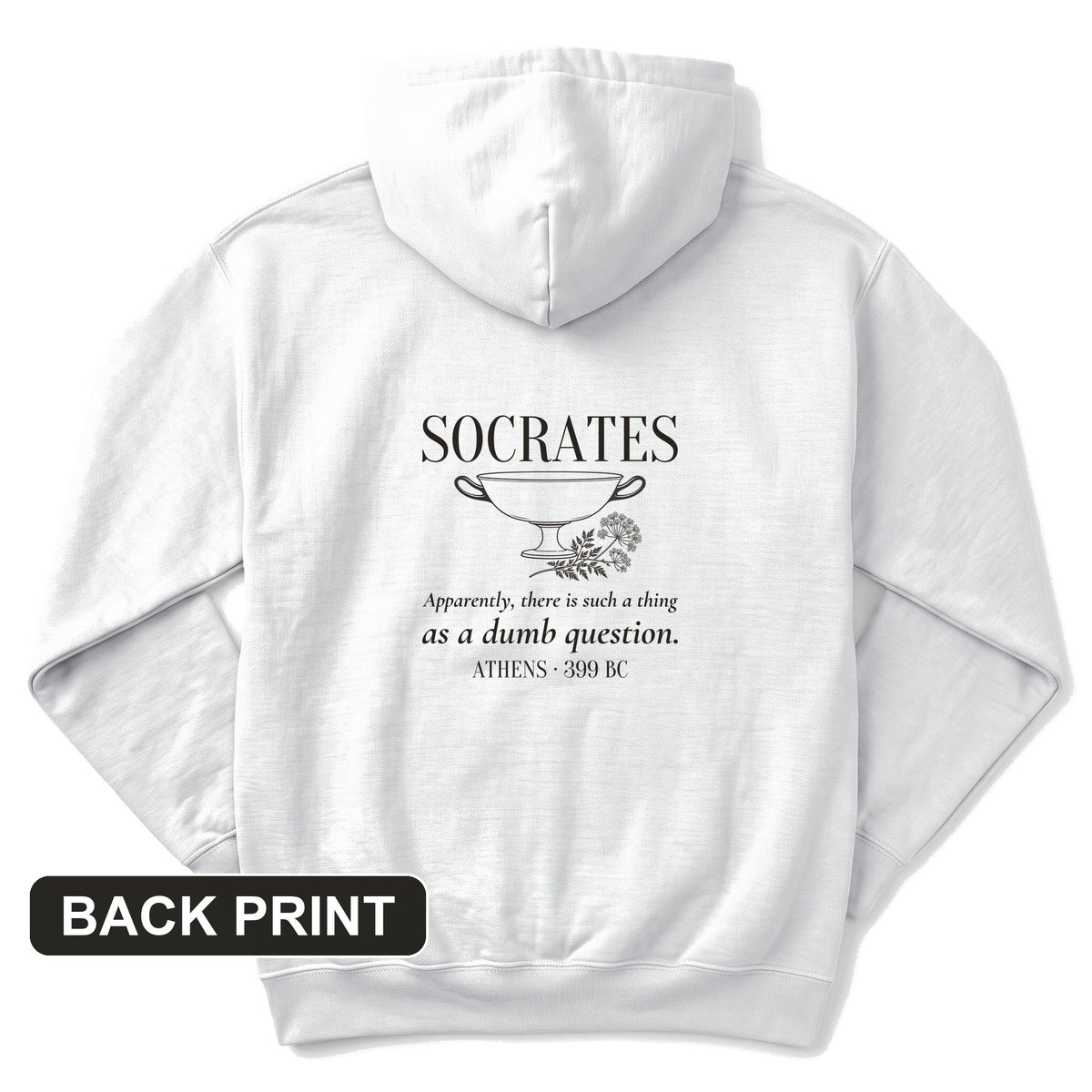 Socrates Dumb Question Back Print Hoodie