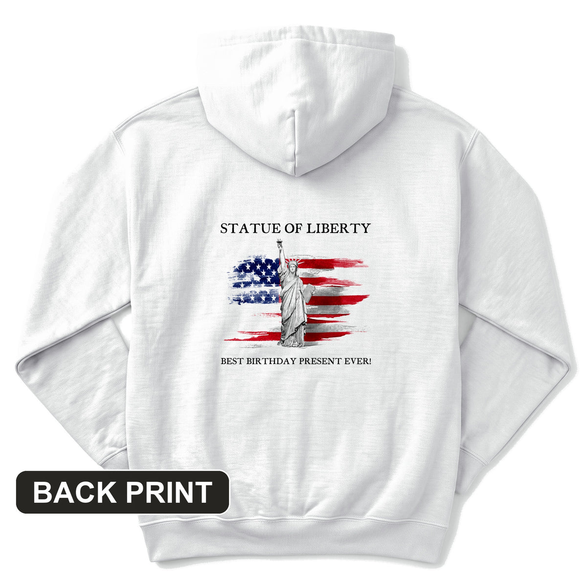 Statue Of Liberty Back Print Hoodie