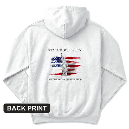 Statue Of Liberty Back Print Hoodie