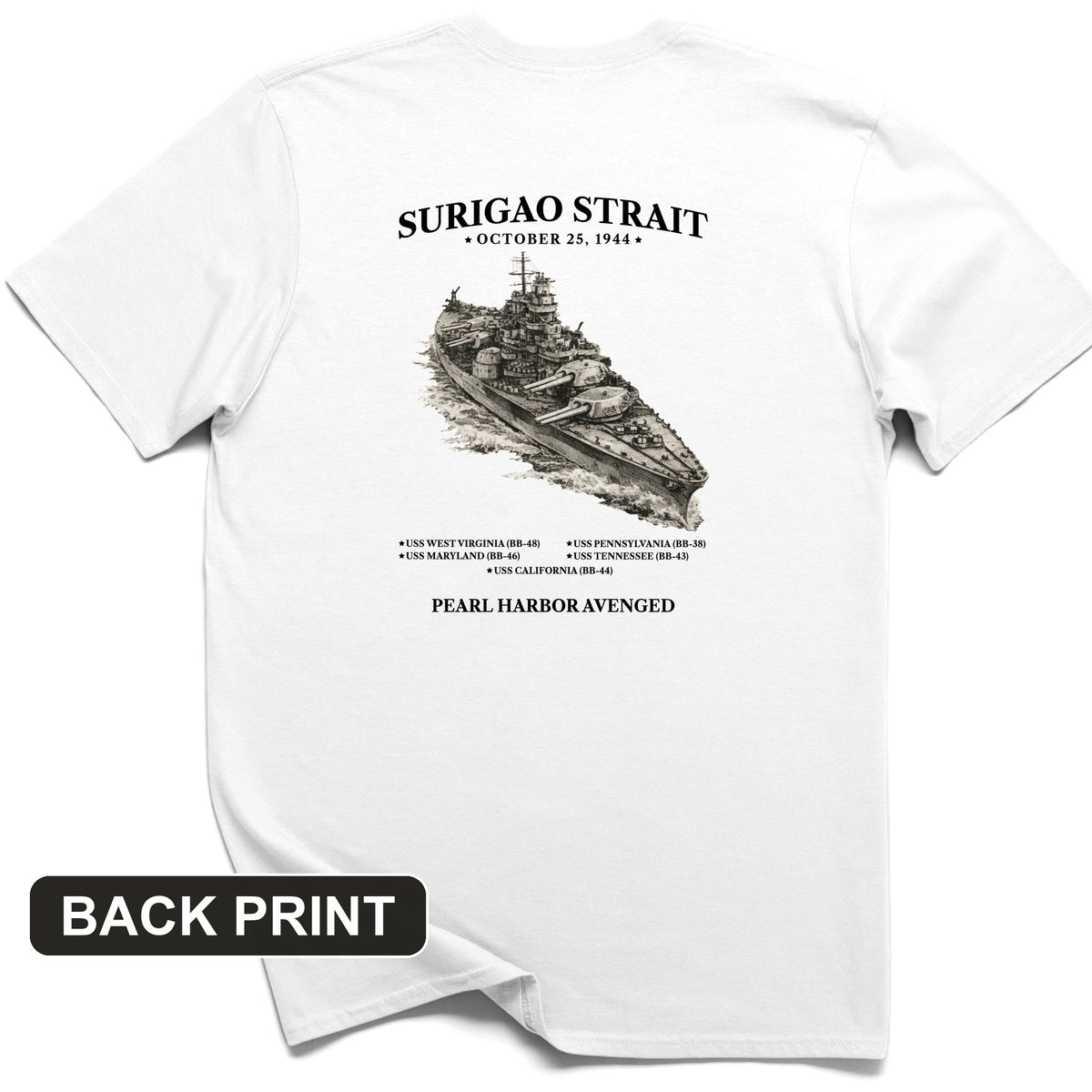 Surigao Strait Back Print T-Shirt