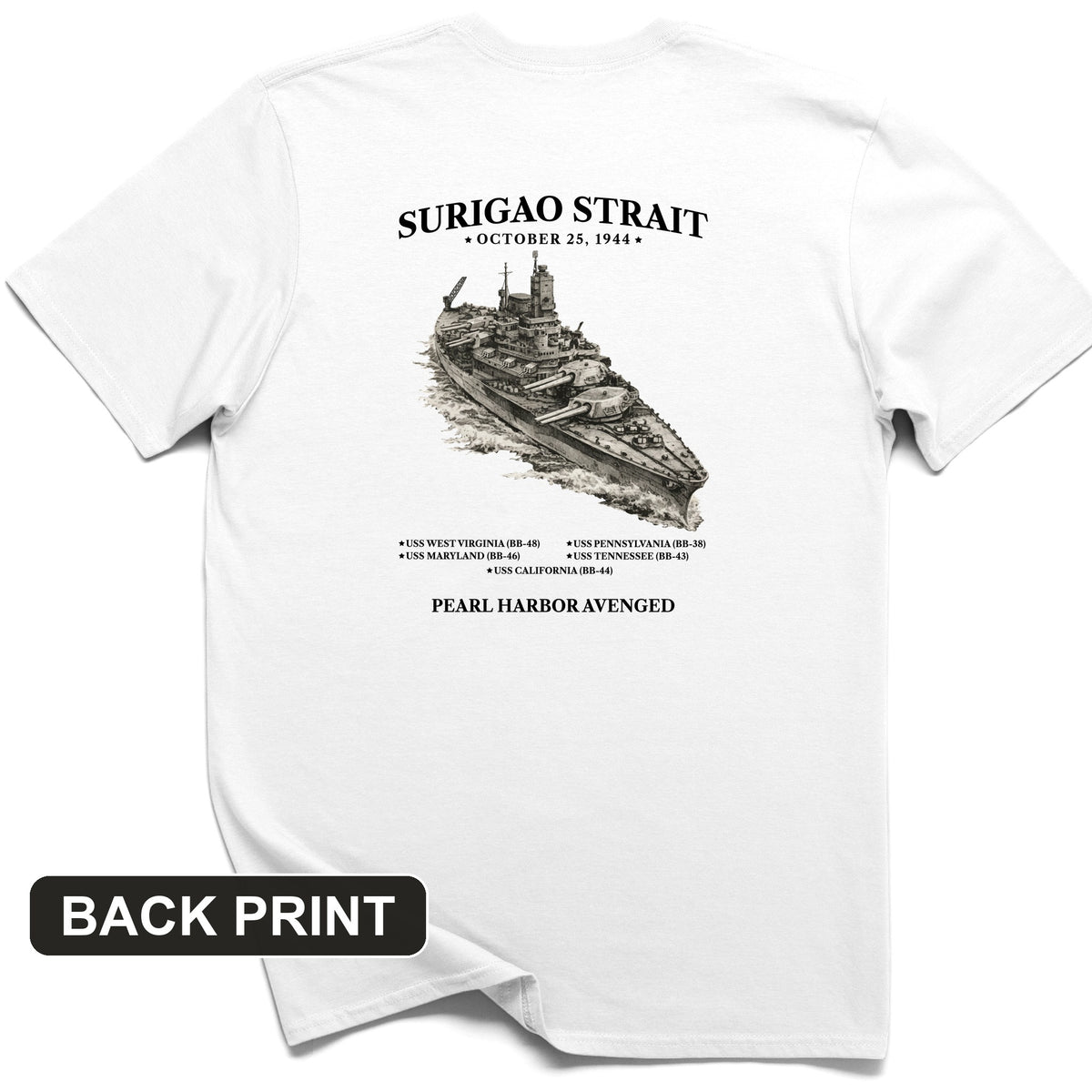 Surigao Strait Back Print T-Shirt