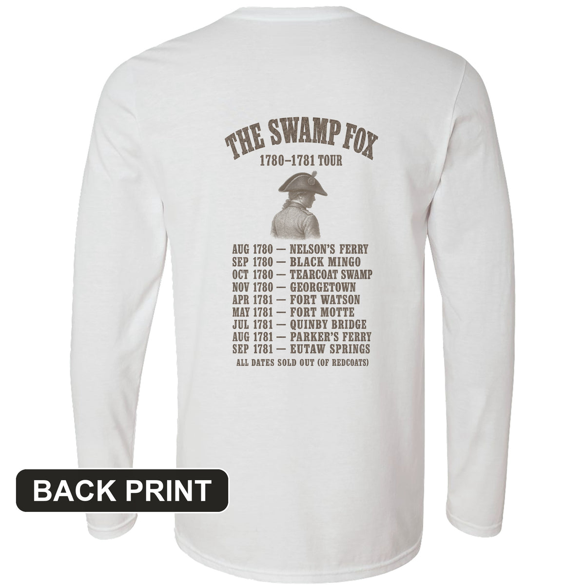 Swamp Fox World Tour Back Print Long Sleeve T-Shirt