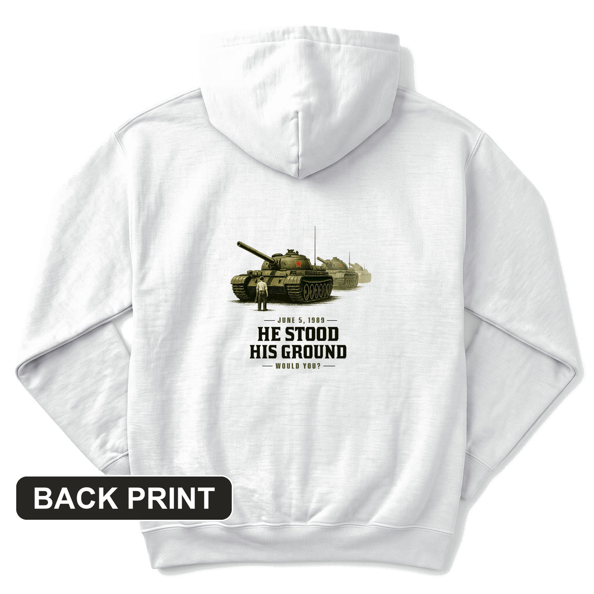 Tank Man Back Print Hoodie