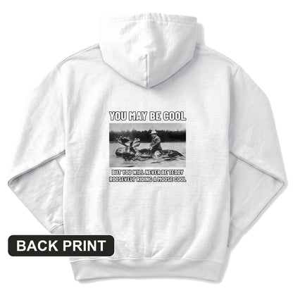 Teddy Riding Moose Back Print Hoodie