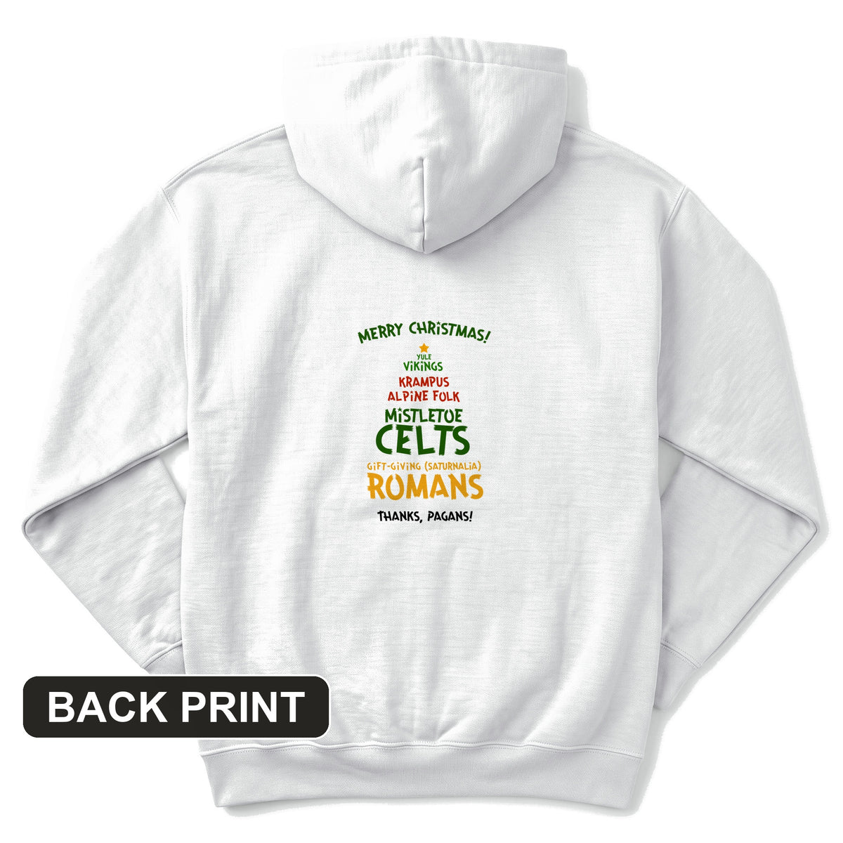 Thanks Pagans Back Print Hoodie