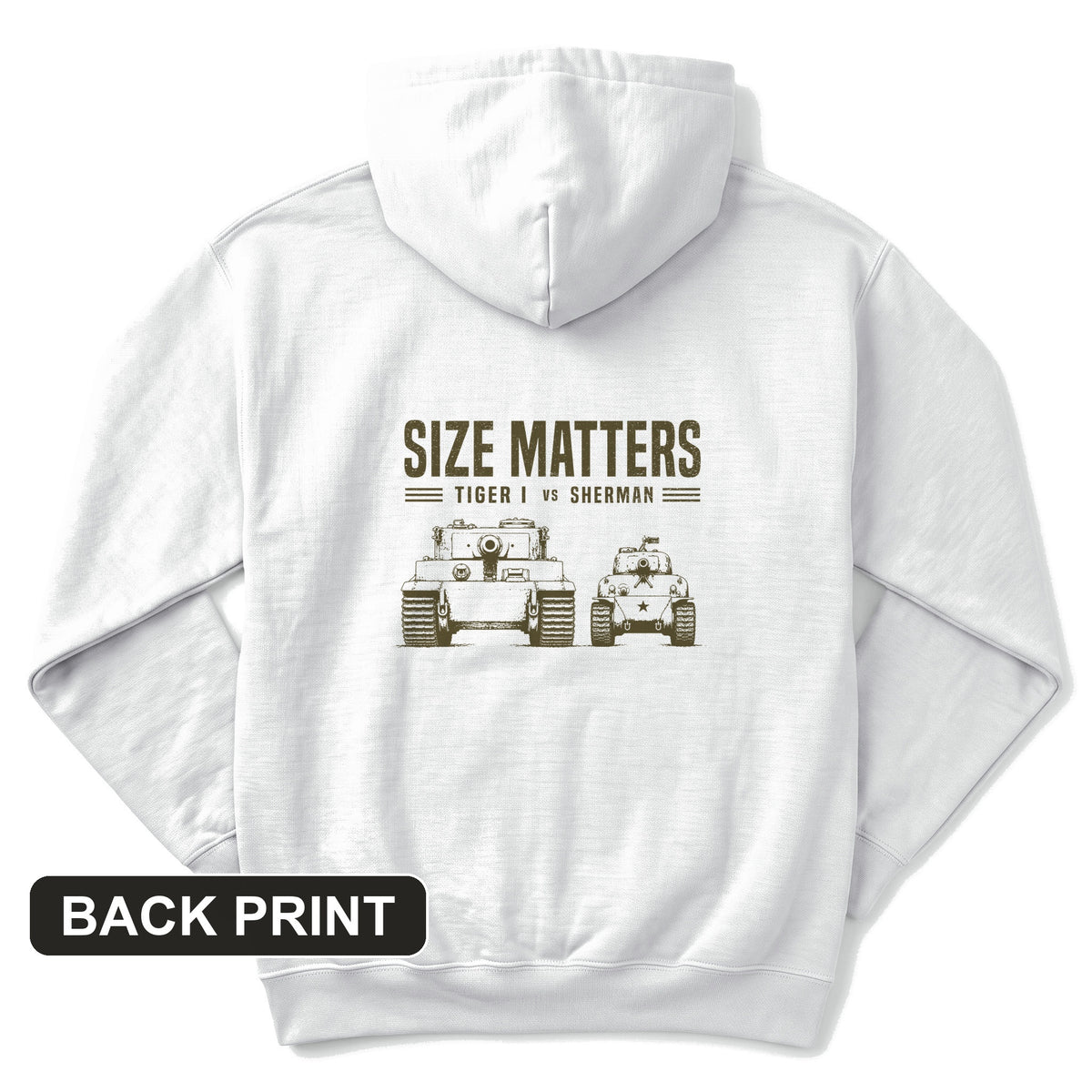 Tiger vs Sherman Back Print Hoodie