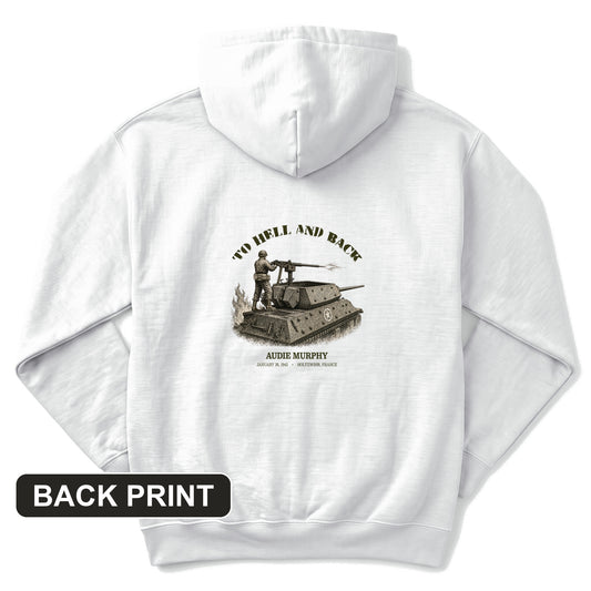 To Hell And Back - Audie Murphy Back Print Hoodie