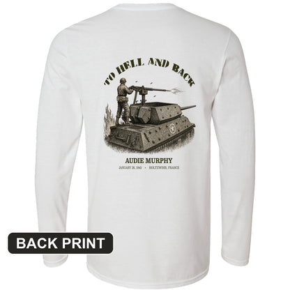To Hell And Back - Audie Murphy Back Print Long Sleeve T-Shirt