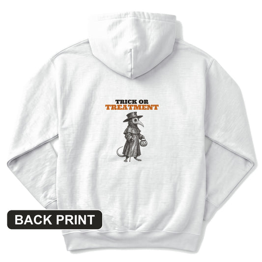 Trick Or Treatment Plague Rat Back Print Hoodie