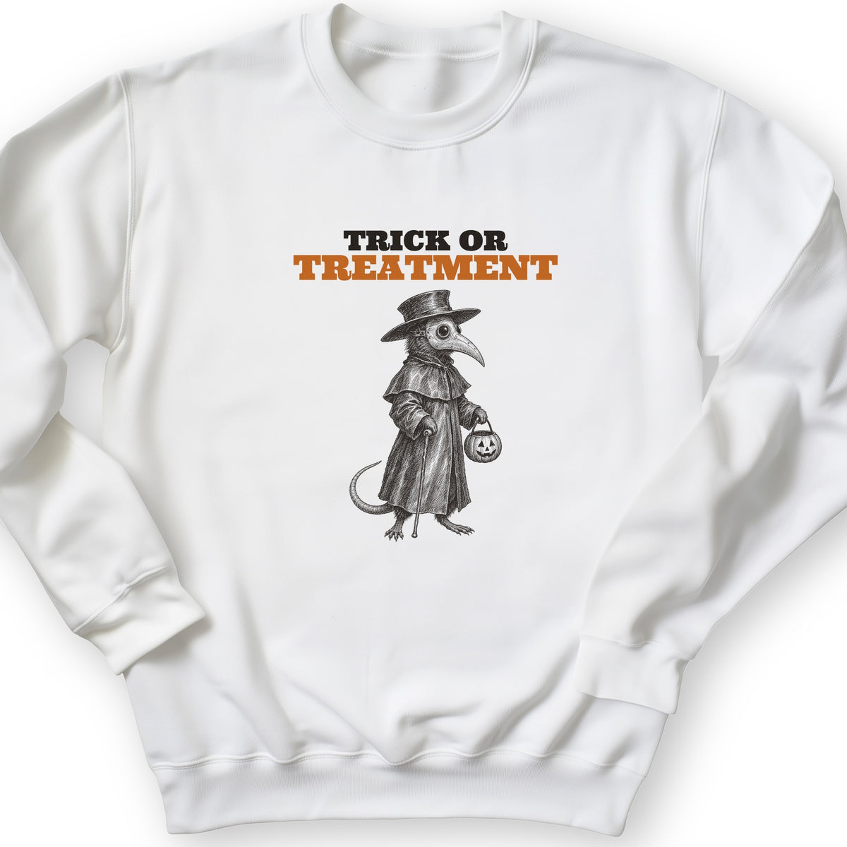 Trick Or Treatment Plague Rat Crewneck