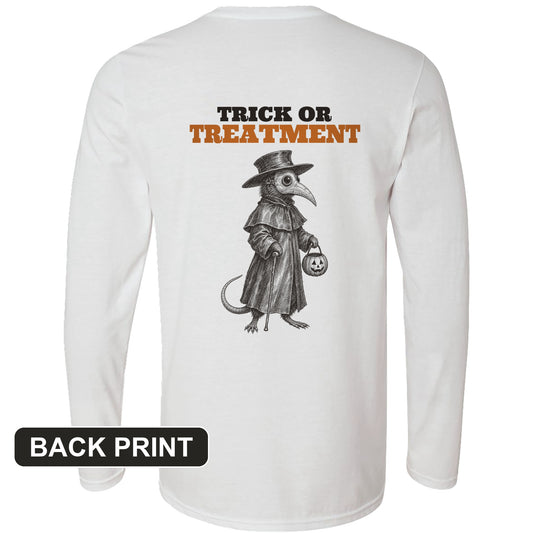 Trick Or Treatment Plague Rat Back Print Long Sleeve T-Shirt