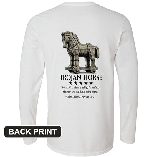 Trojan Horse Back Print Long Sleeve T-Shirt