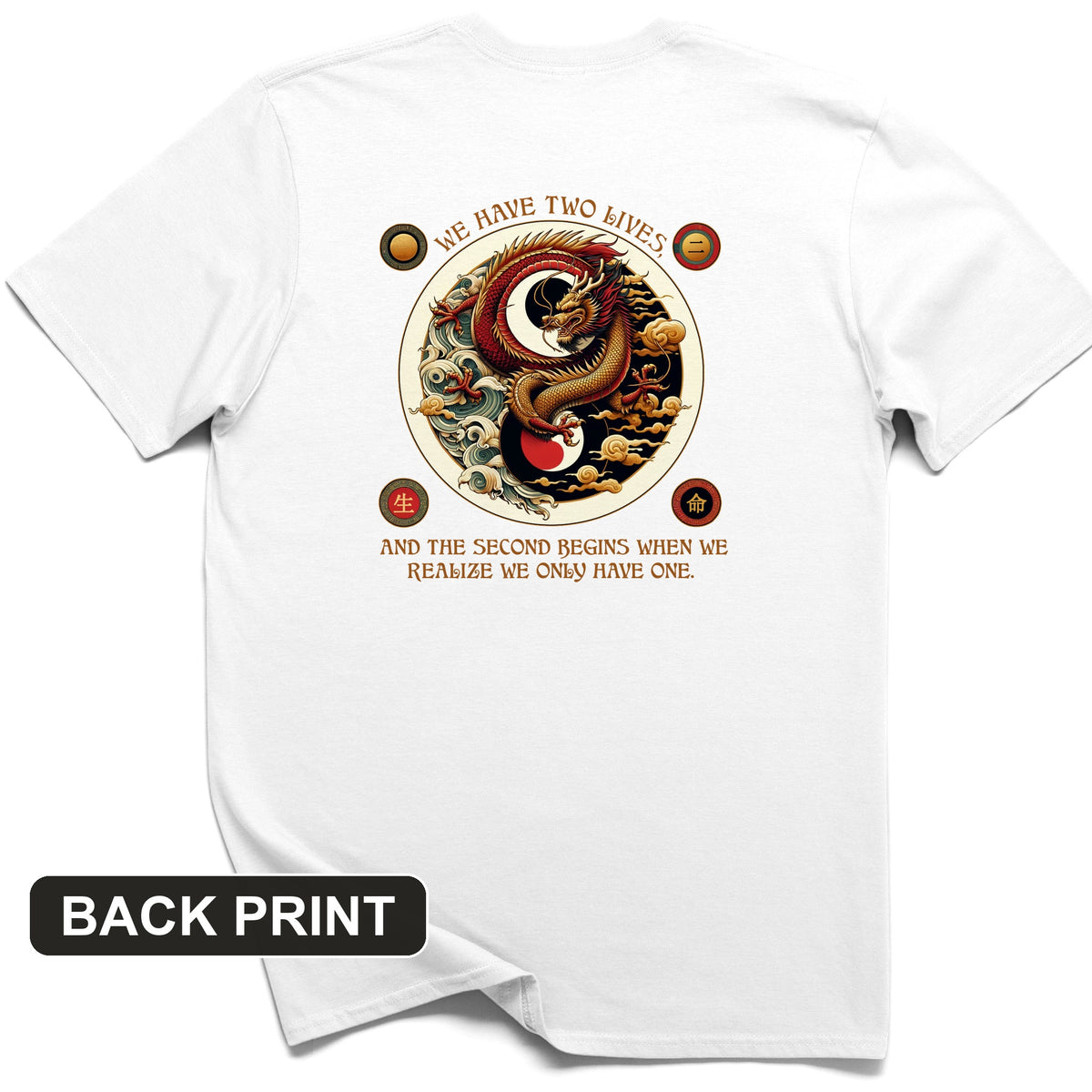 Two Lives Back Print T-Shirt