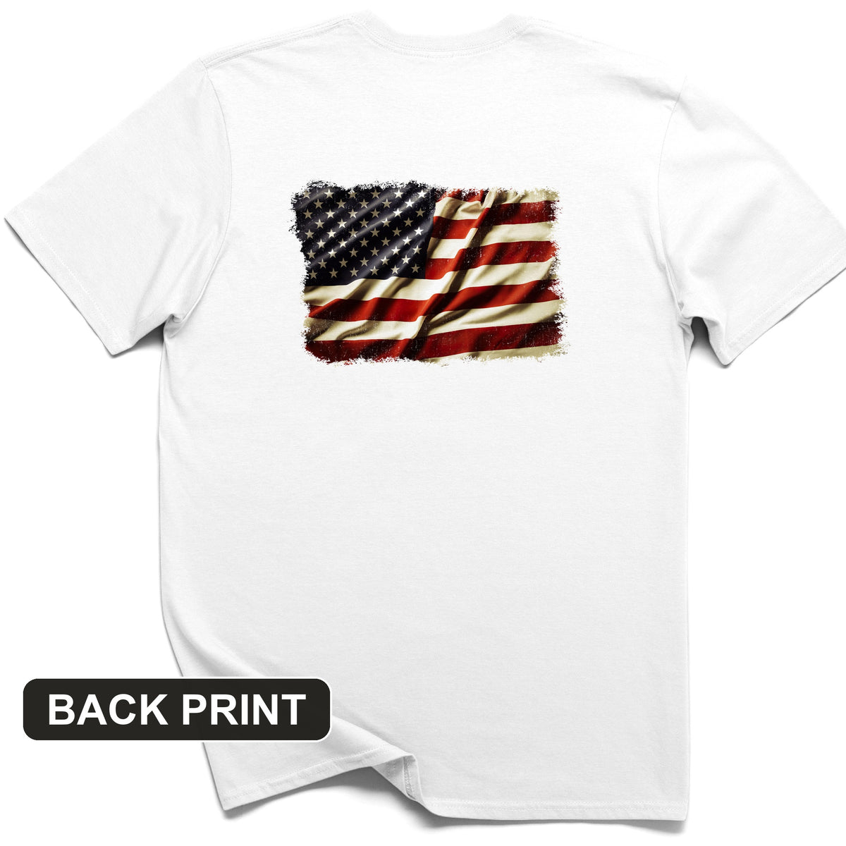 USA Flag Back Print T-Shirt