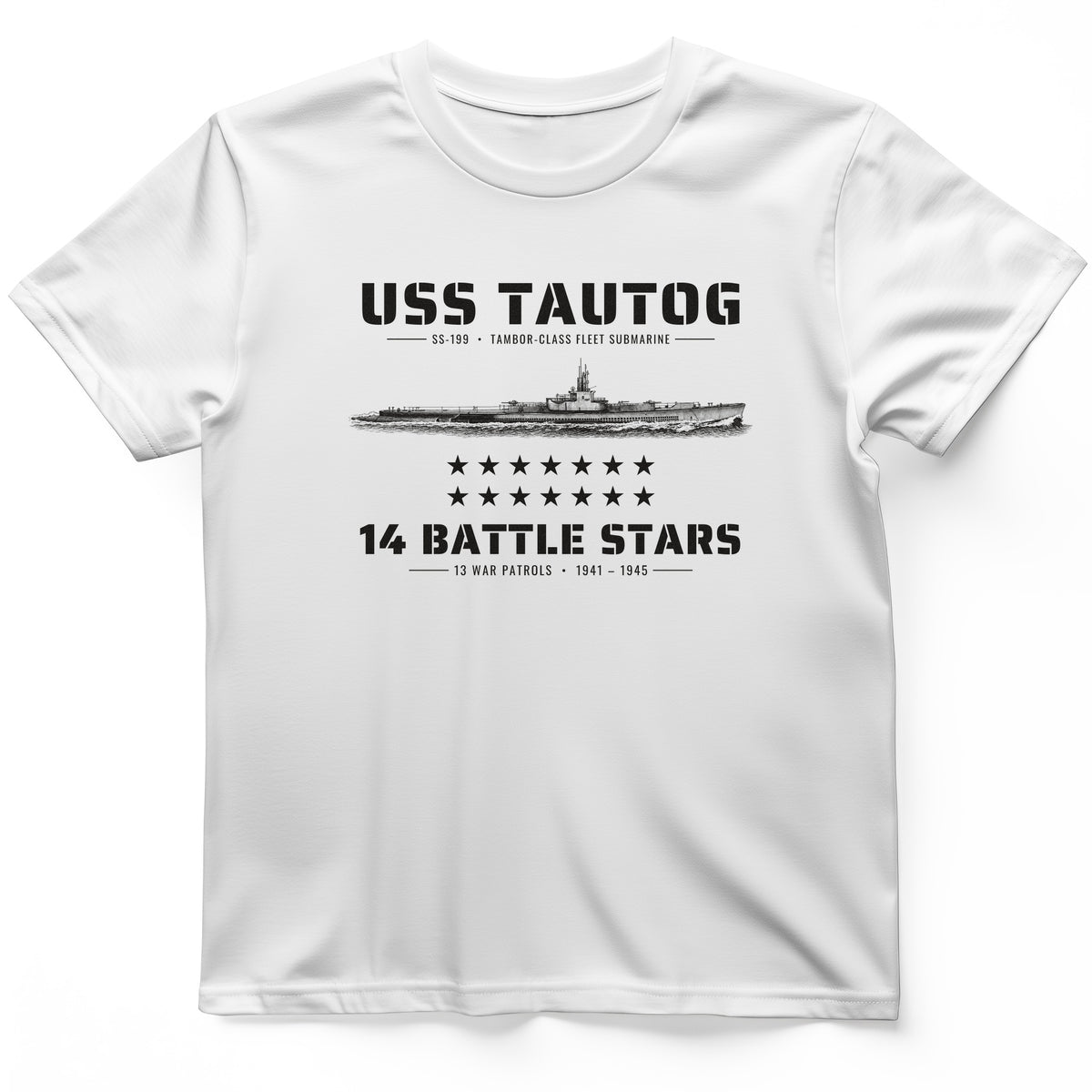 USS Tautog 14 Battle Stars T-Shirt