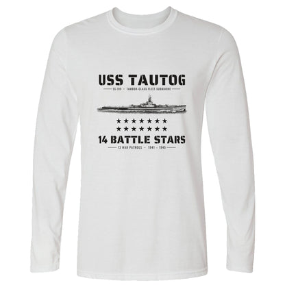 USS Tautog 14 Battle Stars Long Sleeve T-Shirt