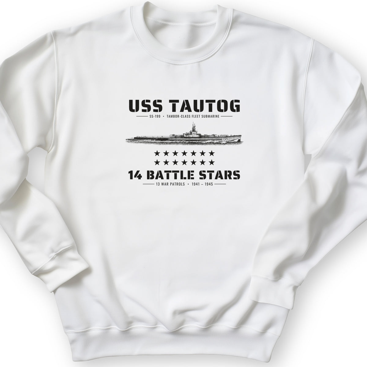 USS Tautog 14 Battle Stars Crewneck