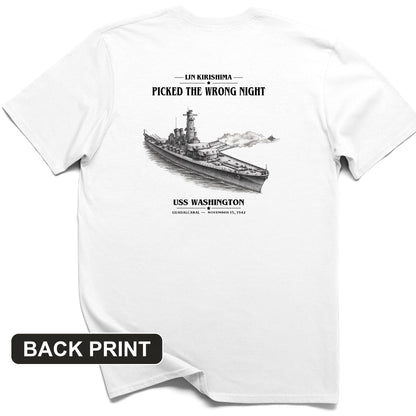 USS Washington at Guadalcanal Back Print T-Shirt