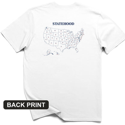 US Statehood Back Print T-Shirt
